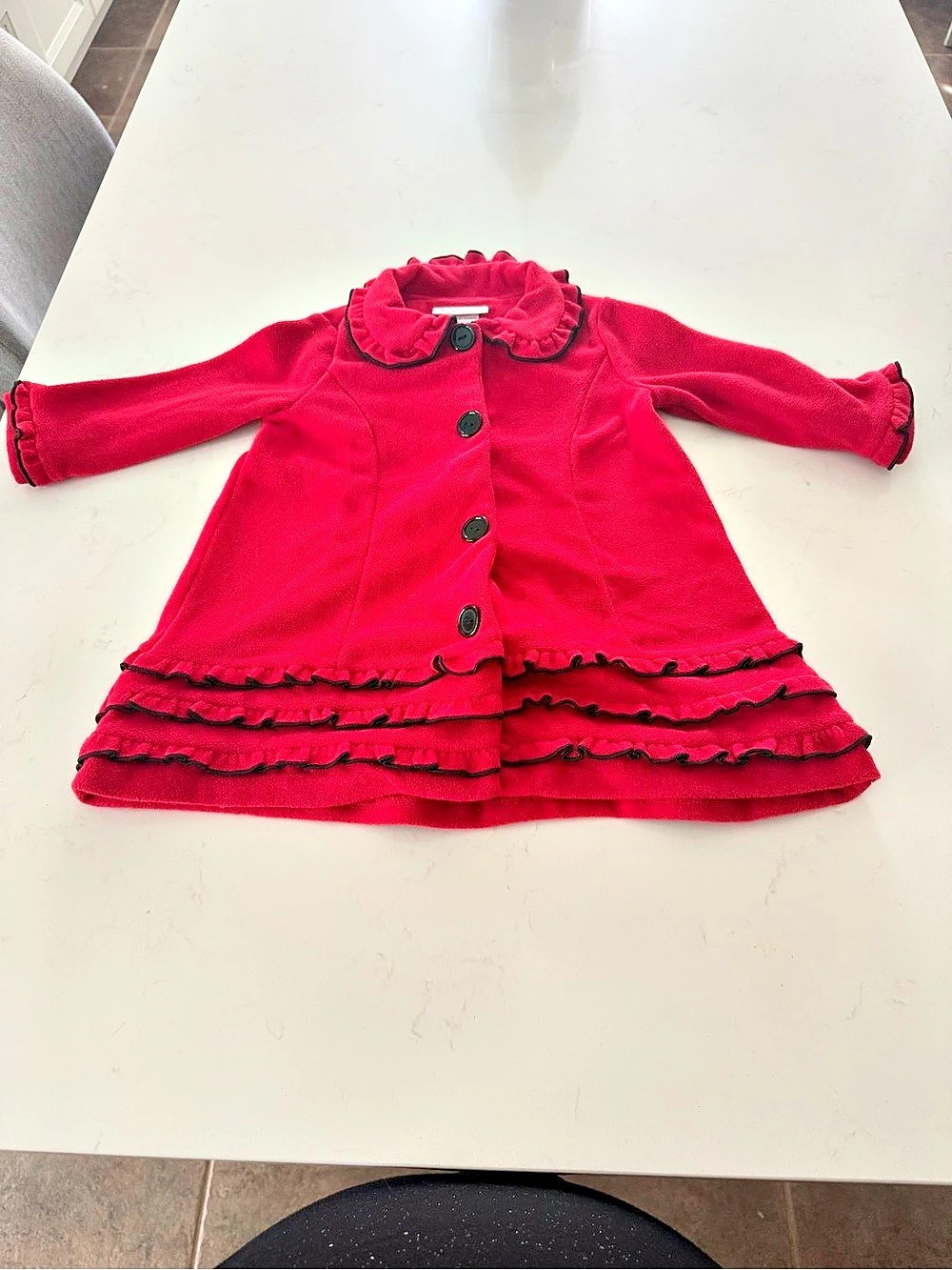 Jessica Ann Girls 24M Red Ruffle Coat